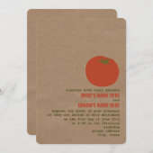 Farmer's Market Thema Bruiloft Uitnodigen | Tomaat Kaart (Voorkant / Achterkant)