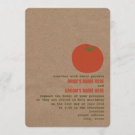 Farmer's Market Thema Bruiloft Uitnodigen | Tomaat Kaart