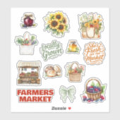 Farmers Market Theme Produce Bridal Shower Sticker (Vel)