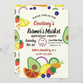 Farmer's Market Verjaardagsfeest Fruit en groenten Kaart