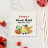 Farmer's Market Verjaardagsfeest Fruit en groenten Servet (Insitu)