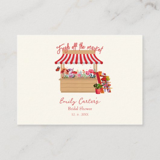 Farmer's Market Vrijgezellenfeest advies voor de b Informatiekaartje (Achterkant)