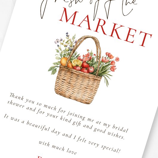 Farmers Market Vrijgezellenfeest Bedankt Kaart