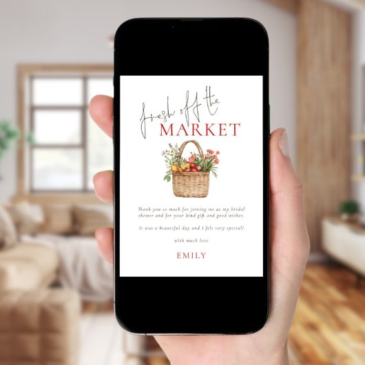 Farmers Market Vrijgezellenfeest Bedankt Kaart