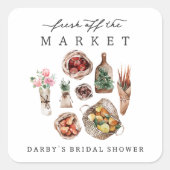 Farmers Market Vrijgezellenfeest Favoriet Vierkante Sticker (Voorkant)