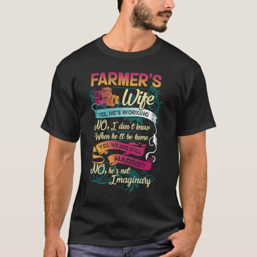 Farmer's vrouw Ja Hij werkt niet, ik weet niet vee T-shirt (Voorkant)