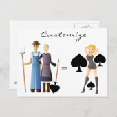 Farmer's vrouw koningin van Spades Thunder_Cove Briefkaart (Voorkant / Achterkant)