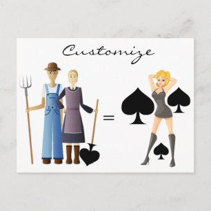 Farmer's vrouw koningin van Spades Thunder_Cove Briefkaart