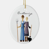 Farmer's vrouw koningin van Spades Thunder_Cove Keramisch Ornament (Rechts)