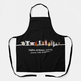 Farmhouse Animal Woodland Black Schort