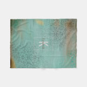 Farmhouse Antiek Blauwgroen monogram Fleece Deken (Voorkant (Horizontaal))