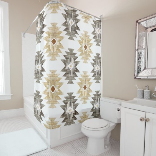 Farmhouse Aztec Douchegordijn (In situ)