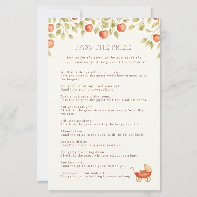 Farmhouse Baby Clothesline Pass The Prize Game (Voorkant)