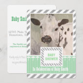 Farmhouse Baby shower Cow Uitnodiging (Voorkant / Achterkant)