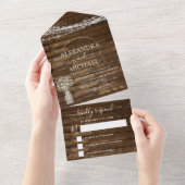 Farmhouse Baby's Rustic Wedding RSVP All In One Uitnodiging (Afscheurbaar)