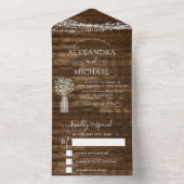 Farmhouse Baby's Rustic Wedding RSVP All In One Uitnodiging (Binnen)