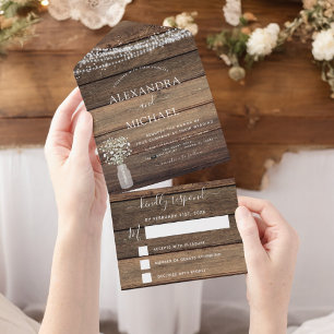 Farmhouse Baby's Rustic Wedding RSVP All In One Uitnodiging