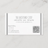 Farmhouse Backyard Chicken Eggs QR Code Visitekaartje (Achterkant)