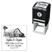 Farmhouse Barn Address Self-Inking Stamp Zelfinktende Stempel (In situ)