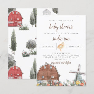 Farmhouse Barn Yard Boho Baby shower Uitnodiging