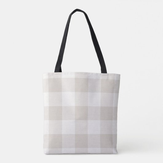 Farmhouse Beige Buffalo Check Canvas tas (Achterkant)