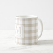 Farmhouse Beige Buffalo Check Family Name Monogram Koffiemok (Voorkant rechts)