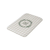 Farmhouse Beige Buffalo Check Monogramed Wreath Badmat (Gekanteld)