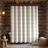 Farmhouse Beige Buffalo Check Pset Rustic Douchegordijn