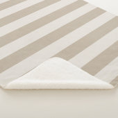 Farmhouse Beige Stripes Sherpa Blanket Deken (3/4)