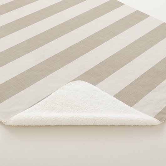 Farmhouse Beige Stripes Sherpa Blanket Sherpa Deken (3/4)