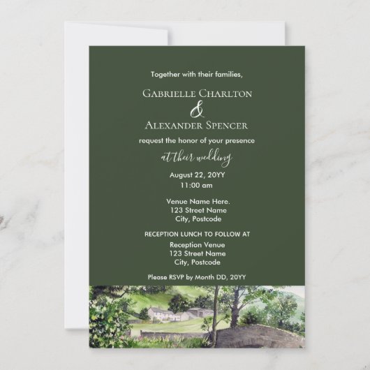 Farmhouse bij Thirlmere Wedding Invitation Kaart (Voorkant)