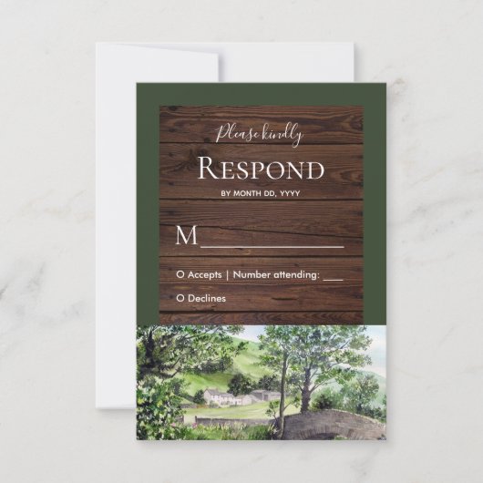 Farmhouse bij Thirlmere Wedding Response RSVP (Voorkant)