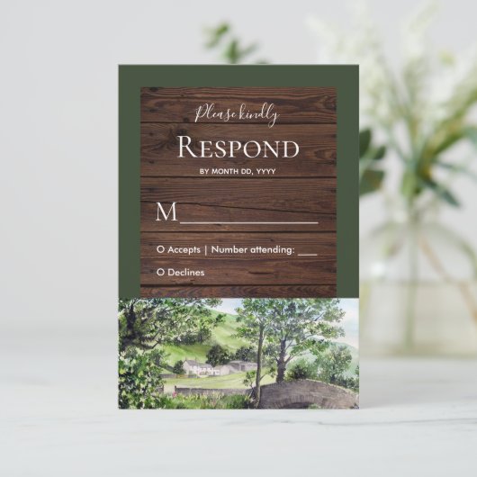 Farmhouse bij Thirlmere Wedding Response RSVP (Staand voorkant)