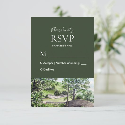Farmhouse bij Thirlmere Wedding Response RSVP (Staand voorkant)