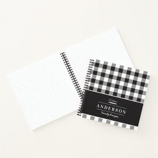 Farmhouse Black Buffalo Check Family Bakkers Notitieboek (Binnen)