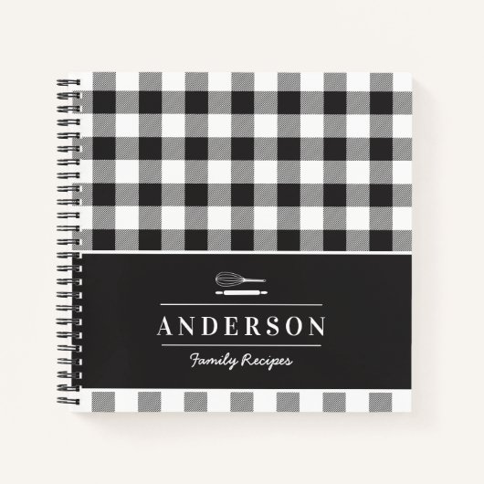 Farmhouse Black Buffalo Check Family Bakkers Notitieboek (Voorkant)