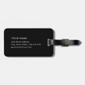 Farmhouse Black Buffalo Check Monogramma Bagagelabel (Achterkant horizontaal)