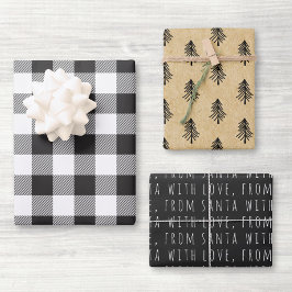 Farmhouse Black Buffalo kerstmis Inpakpapier Vel