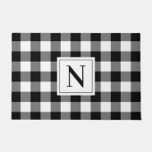 Farmhouse Black Custom Monogram Buffalo Plays Deurmat (Voorkant)