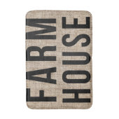 FARMHOUSE Black Lettering Rustige Burlap Sacking Badmat (Voorkant Verticaal)
