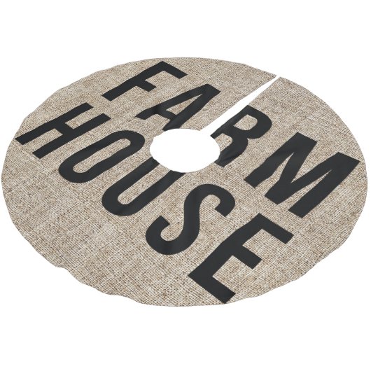 FARMHOUSE Black Lettering Rustige Burlap Sacking Kerstboom Rok (Gekanteld)