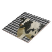 Farmhouse Black n White Cow Rustic Country Kitchen Tegeltje (Zijkant)