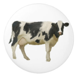 Farmhouse Black n White Cow Rustic Kitchen Cabinet Keramische Knop
