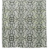 Farmhouse Black n White Scroll Waterverf Pattern Douchegordijn (Voorkant)