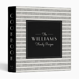 Farmhouse Black Striped Family Recipbook Cookbook 1" Multomap