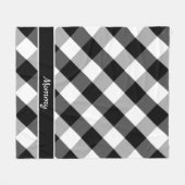 Farmhouse Black White Buffalo Check, naam Fleece Deken (Voorkant (Horizontaal))