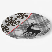 Farmhouse Black White Buffalo Deer Snowflake Papieren Bordje (Gekanteld)