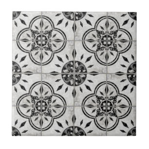 Farmhouse Black White Pattern Rustic Country Chic Tegeltje