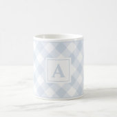 Farmhouse Blue Buffalo Pset Check Monogramed Mok (Center)