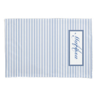 Farmhouse Blue en White Striped Ticking Kussensloop